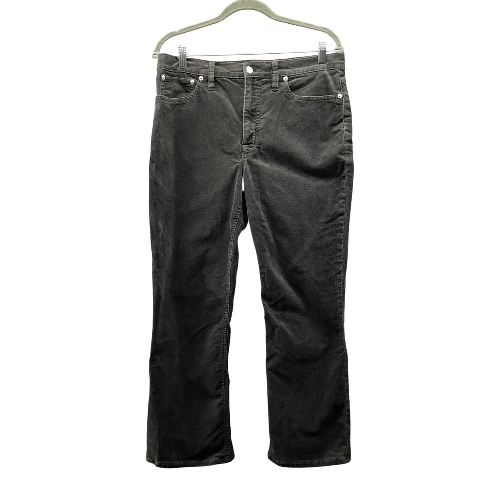 J.Crew High Rise Crop Flare Corduroy Pants Womens 30 Grey Stretch Prep Boho